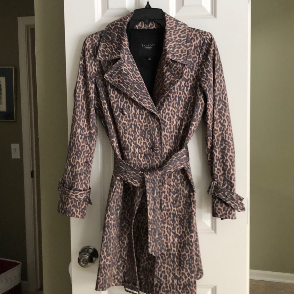 Talbots Leopard trench coat
